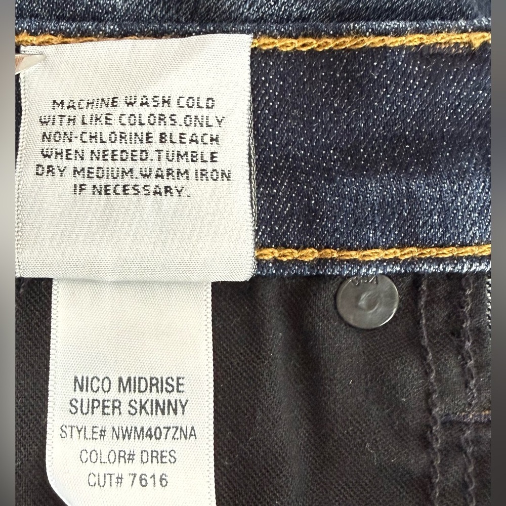 HUDSON Nico Midrise Size 26 Waist 32” Super Skinny Denim Dark Wash Blue Jeans - Picture 12 of 13